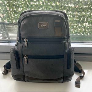 Tumi Alpha Bravo Knox Backpack Grey/Brown -Ballistic Nylon/Leather